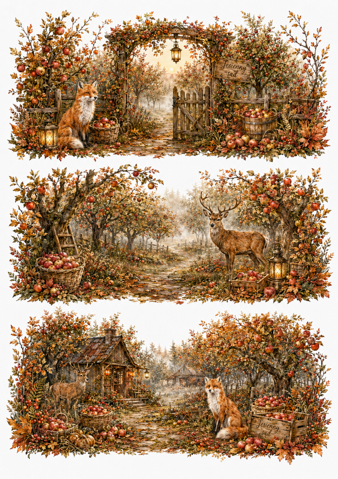 Rice Paper For Decoupage Old Autumn Garden Collage Cat. No. 10353
