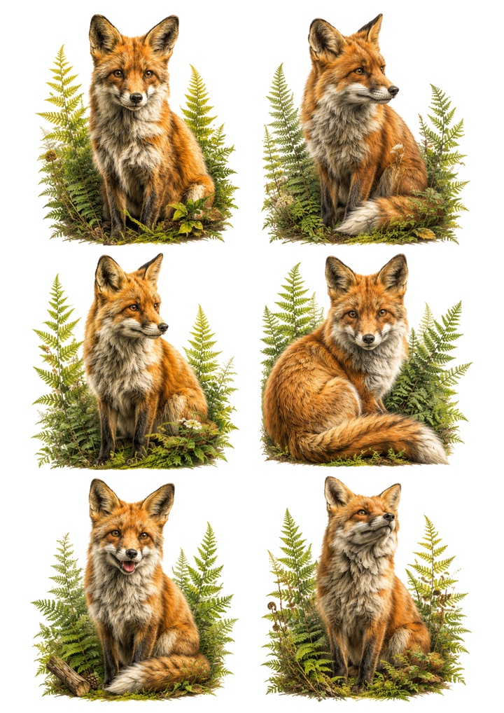 Rice Paper For Decoupage Forest Fox Collage Cat. No. 10420
