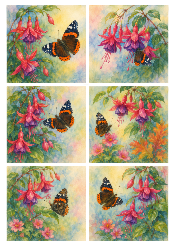 Rice Paper For Decoupage Morning Glory Collage Cat. No. 10428