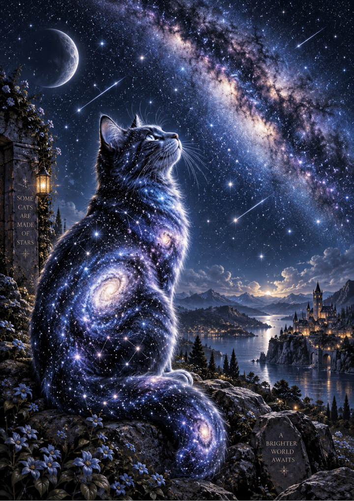 Rice Paper For Decoupage Galactic Cat Full Cat. No 10462
