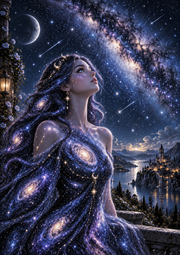 Rice Paper For Decoupage Galactic Woman Full Cat. No 10464