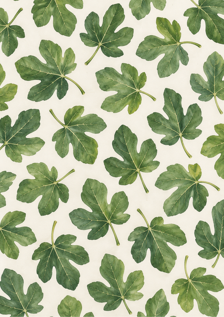Rice Paper For Decoupage  Watercolour Fig Leaf Pattern Full Cat. No 10711