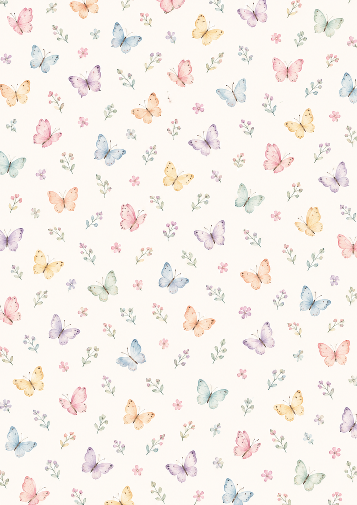 Rice Paper For Decoupage Pastel Watercolour Butterfly Pattern Background Full Cat. No 10724