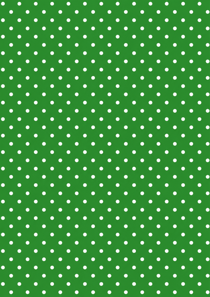 Rice Paper For Decoupage Green and White Polka Dot Pattern Background Cat. No 10731