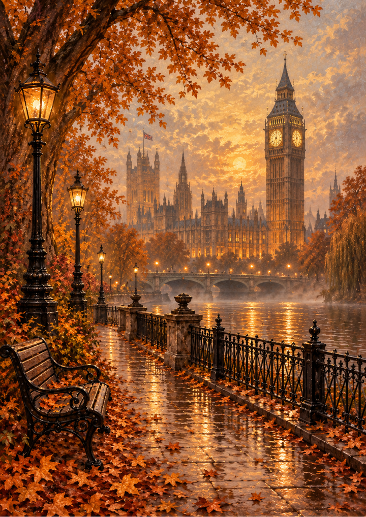 Rice Paper For Decoupage Autumn Evening by Big Ben Full Cat. No 10745