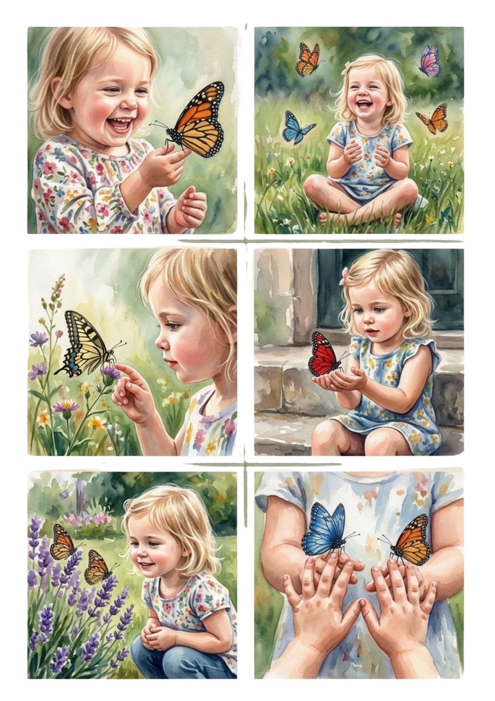 Rice Paper for Decoupage Beautiful Girl &amp; Butterfly Collage Cat 10779