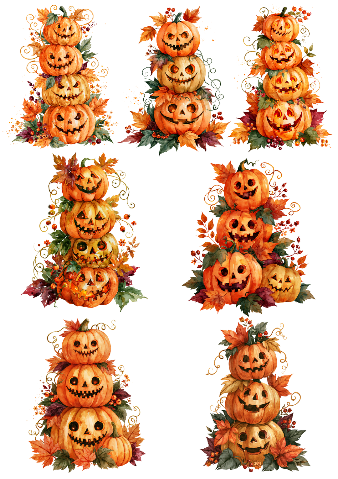 Rice Paper for Decoupage Halloween Pumpkins  Collage Cat 10791
