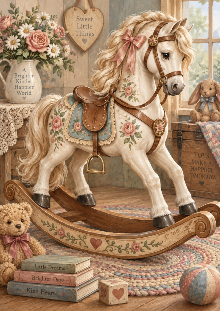 Rice Paper for Decoupage  Rocking Horse Full Cat 10805