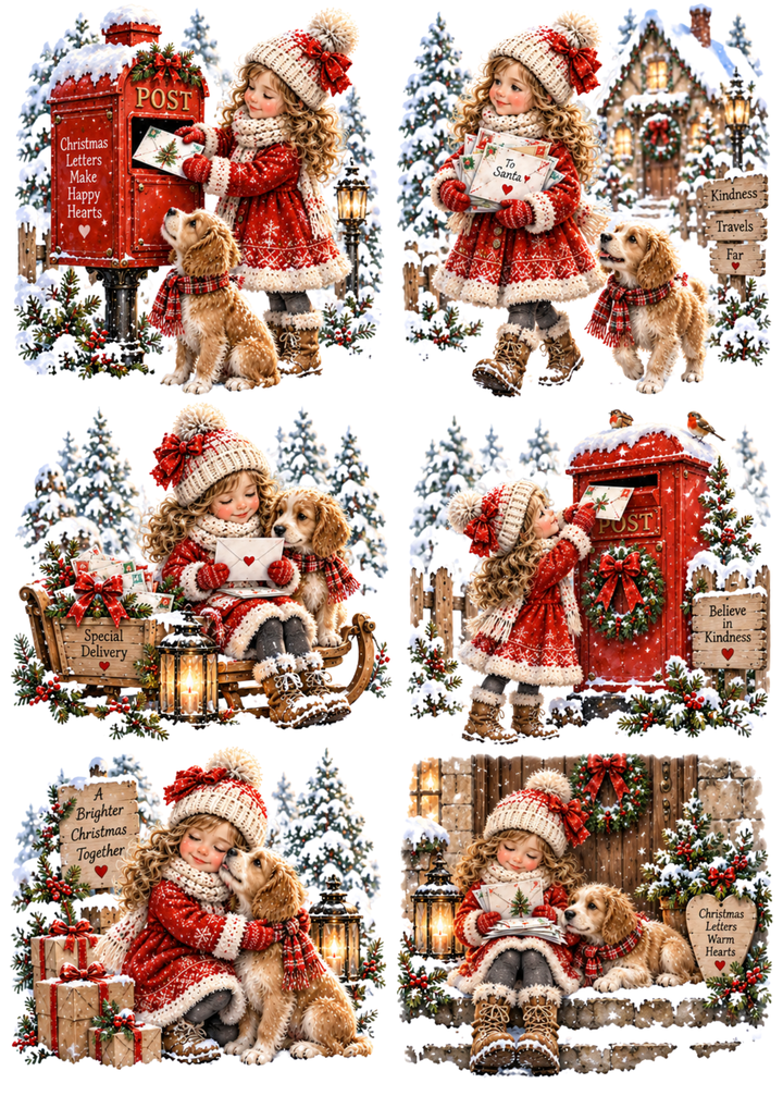 Rice Paper for Decoupage Letter to Santa Collage Cat 10810