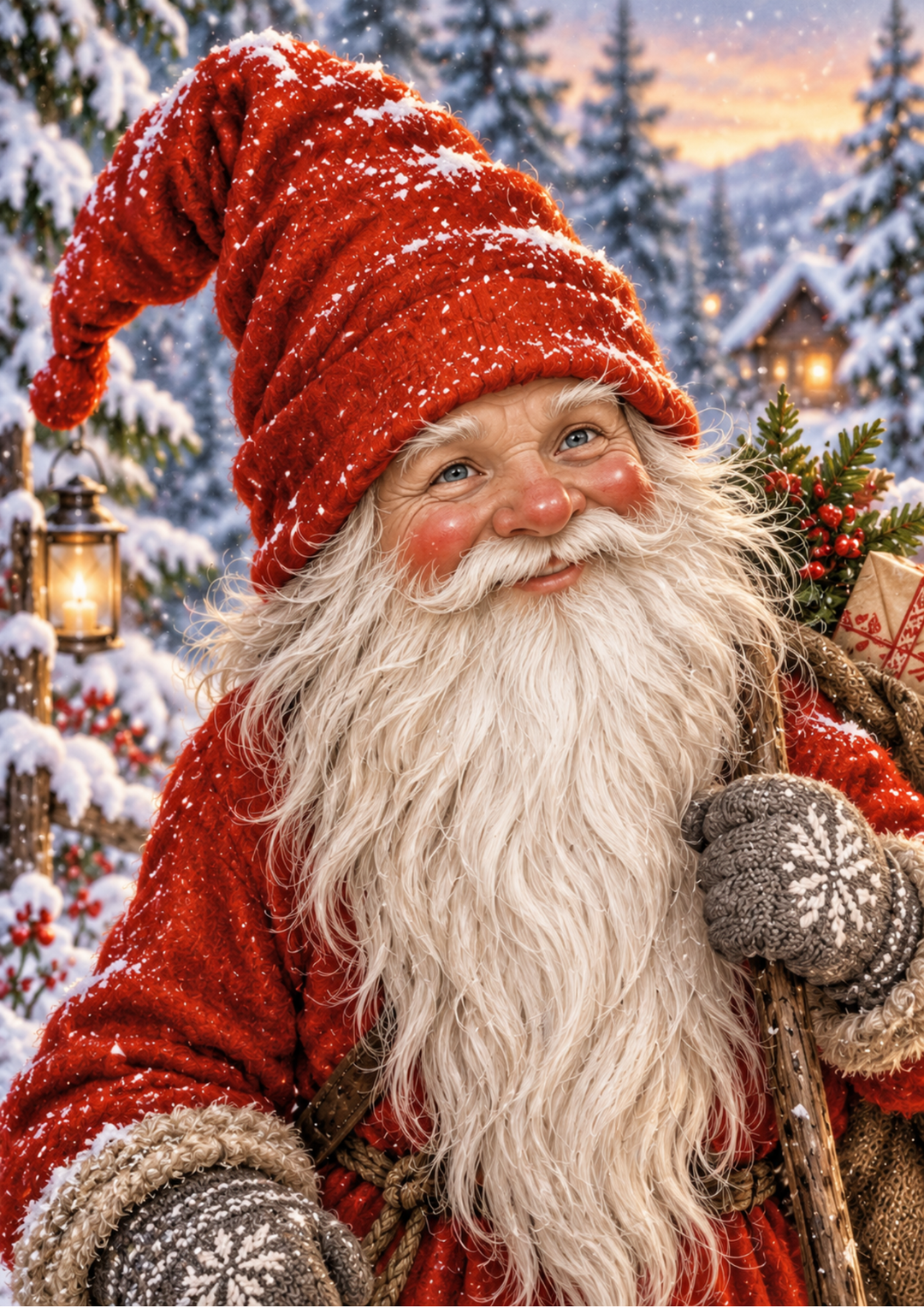 Rice Paper for Decoupage Winter Gnome Portrait Full Cat 10827