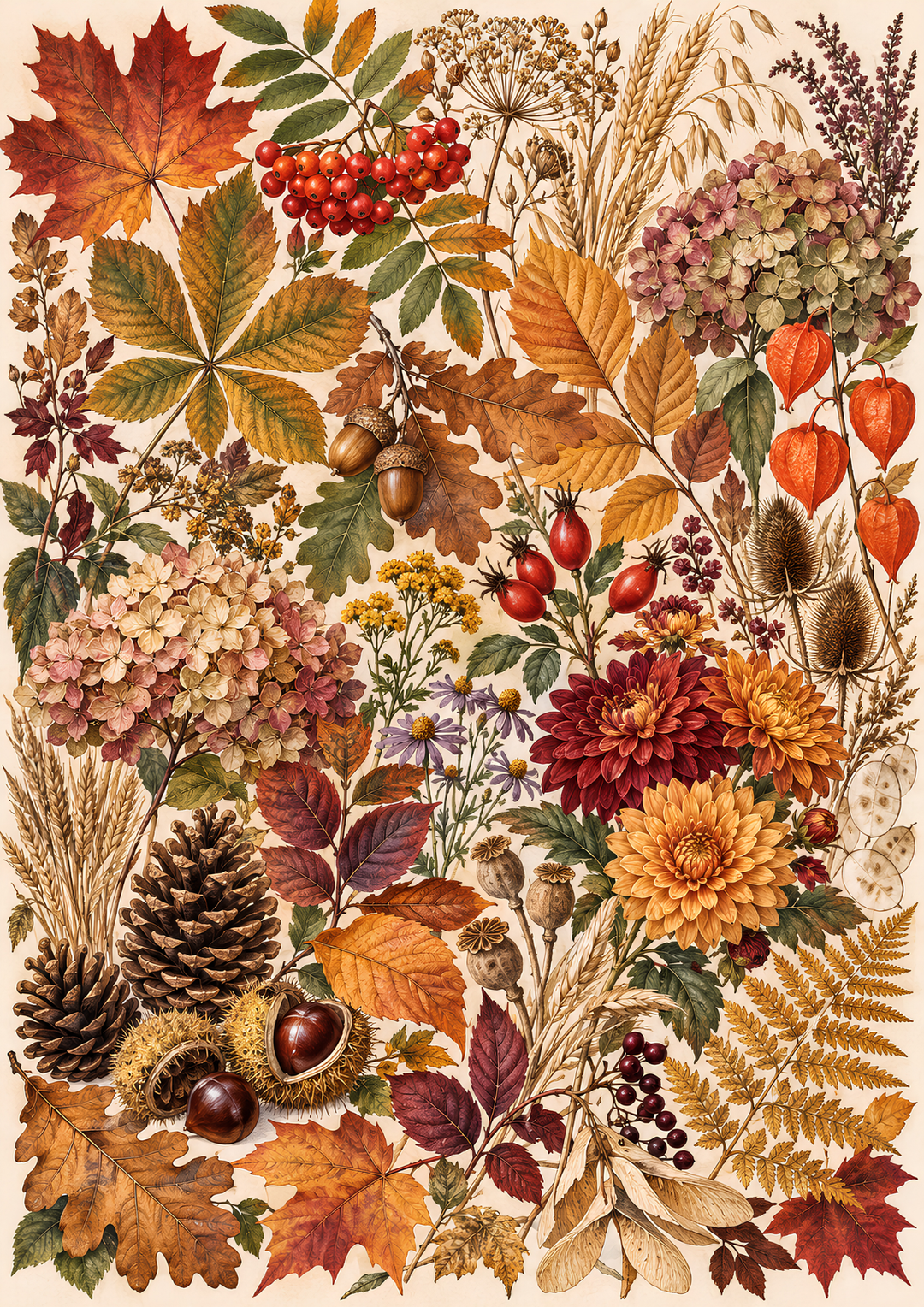 Rice Paper for Decoupage Vintage Autumn Woodland Botanical Collection Full Cat 10926