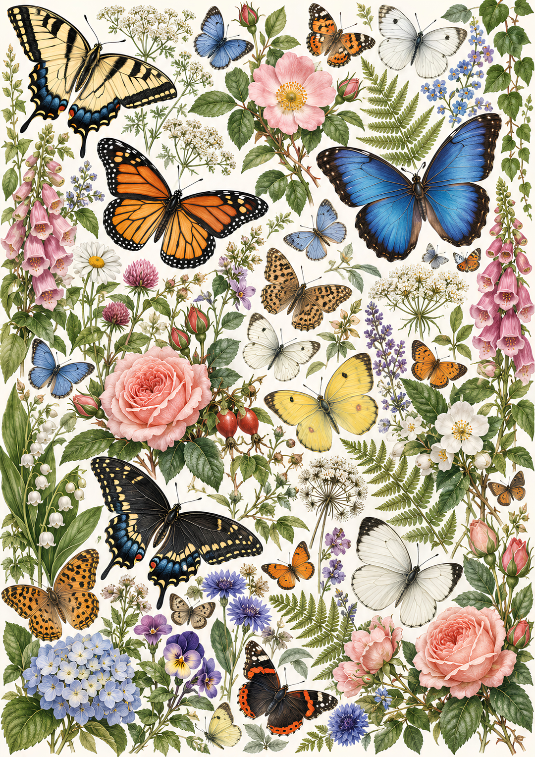 Reispapier für Decoupage, Blumenhintergrund, vollständig, Kat. Nr. 4809