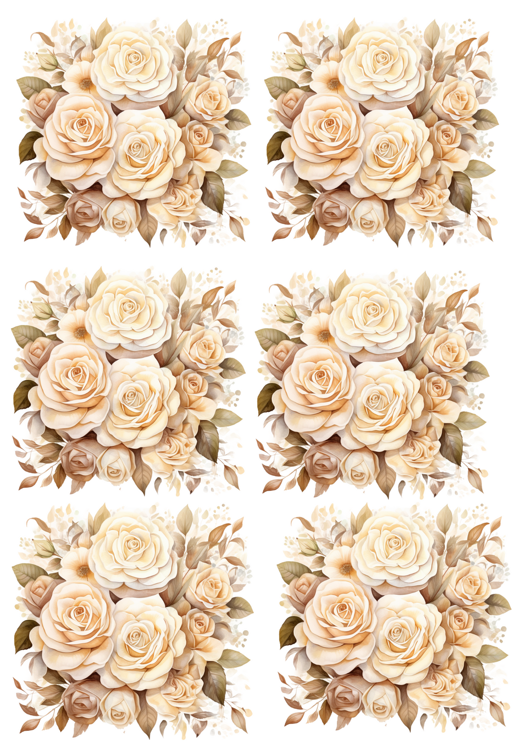Reispapier für Decoupage, Blumenstrauß aus Vintage-Rosen, Collage, Kat. Nr. 4017