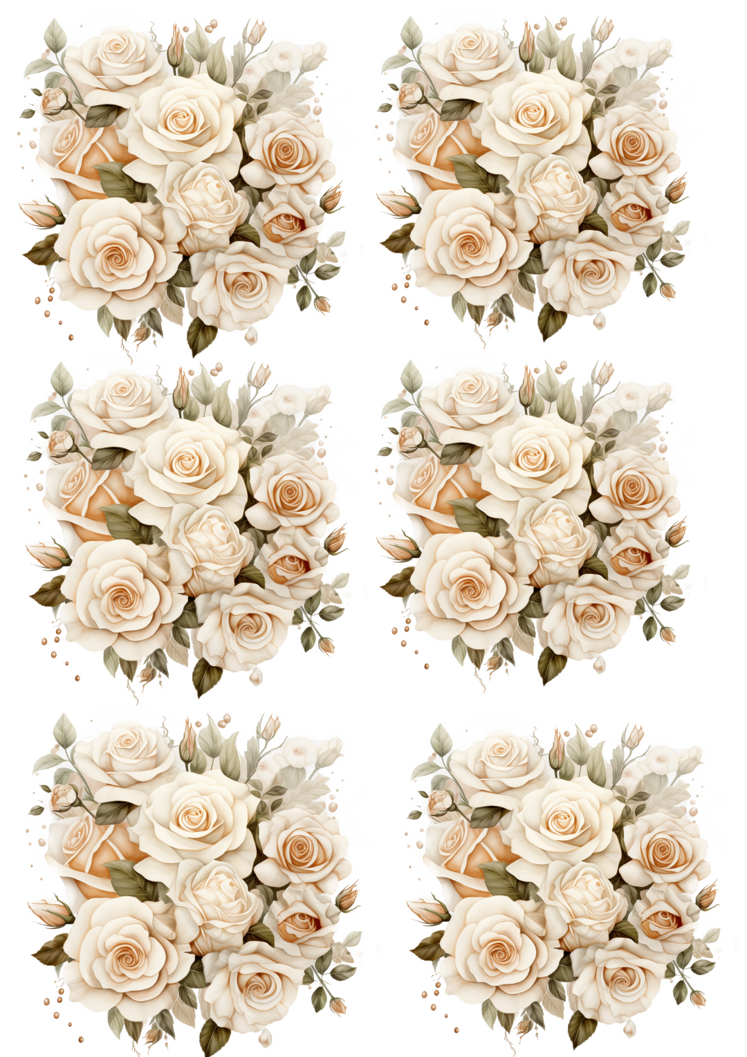 Reispapier für Decoupage, Blumenstrauß aus Vintage-Rosen, Collage, Kat. Nr. 4018