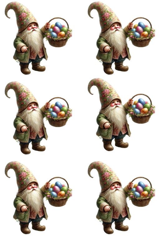 Reispapier für Decoupage, Kobold mit Osterkorb, 4 Collagen, Kat. Nr. 4062