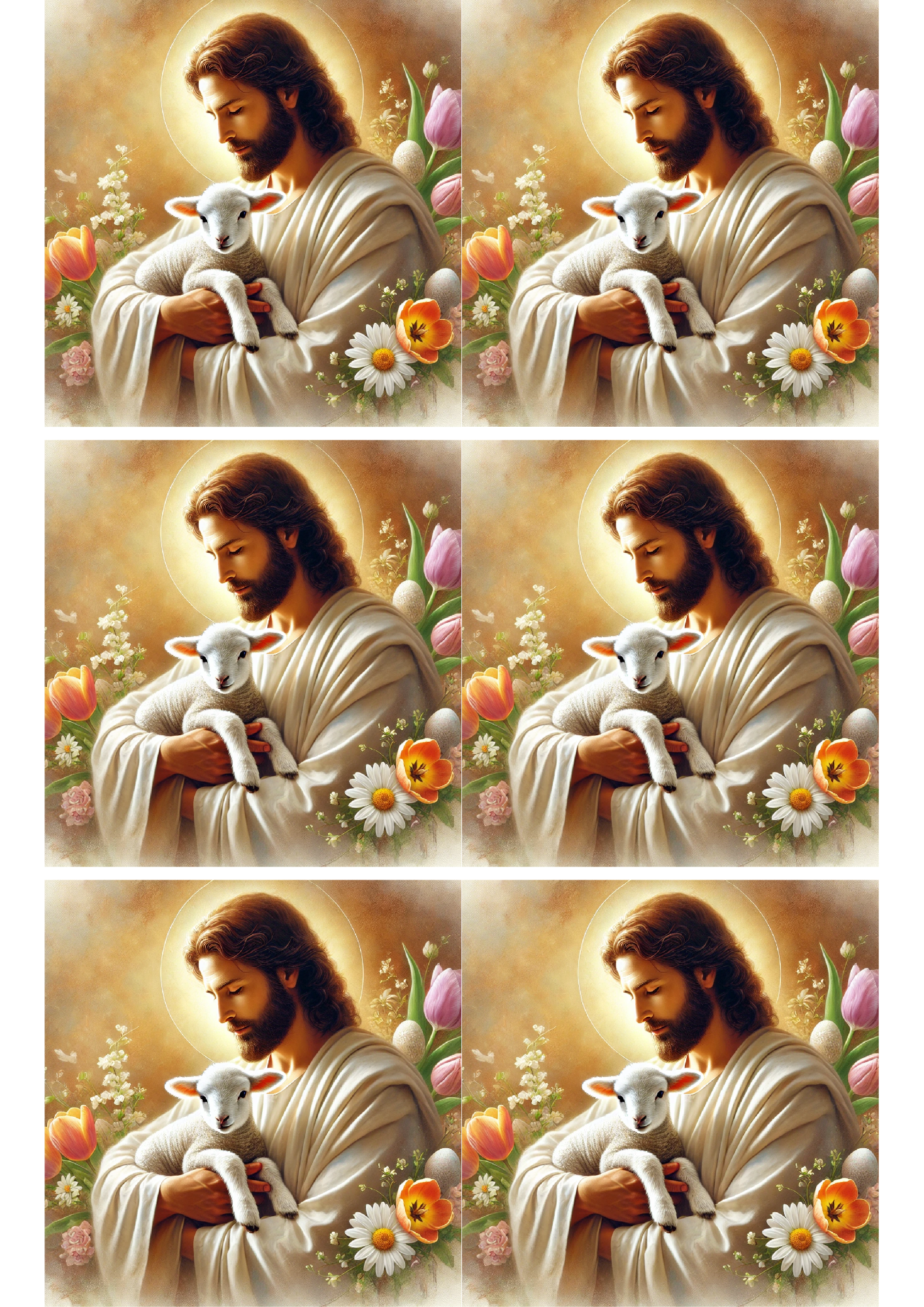 Reispapier für Decoupage Jesus hält das Lamm Collage Kat. Nr. 4064