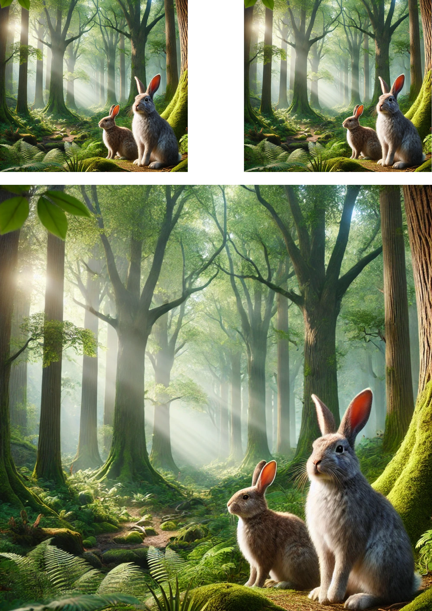 Reispapier für Decoupage Kaninchen und Hase im Wald 4 Collage Kat. Nr. 4115
