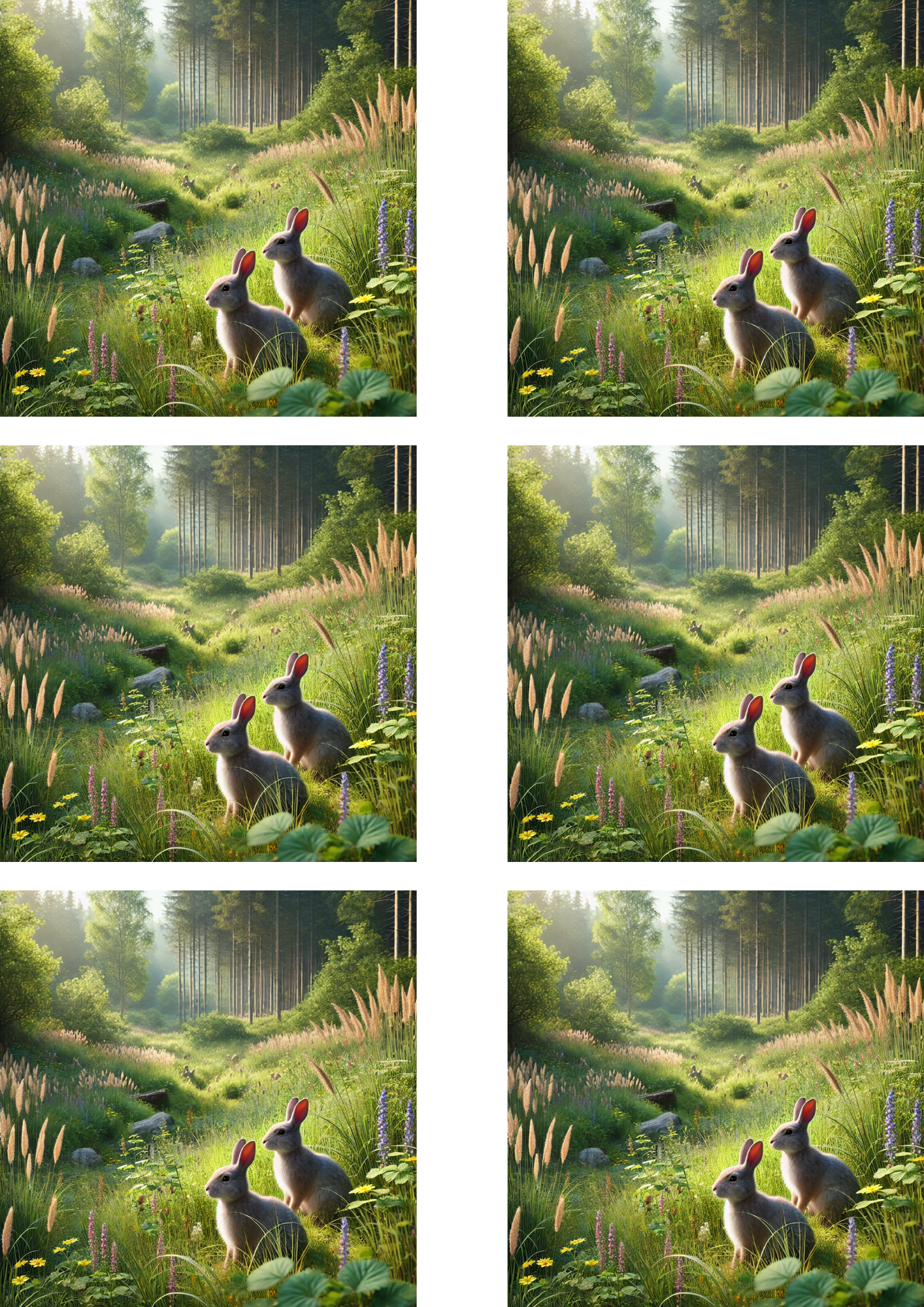 Reispapier für Decoupage Kaninchen und Hase im Wald 5 Collage Kat. Nr. 4117