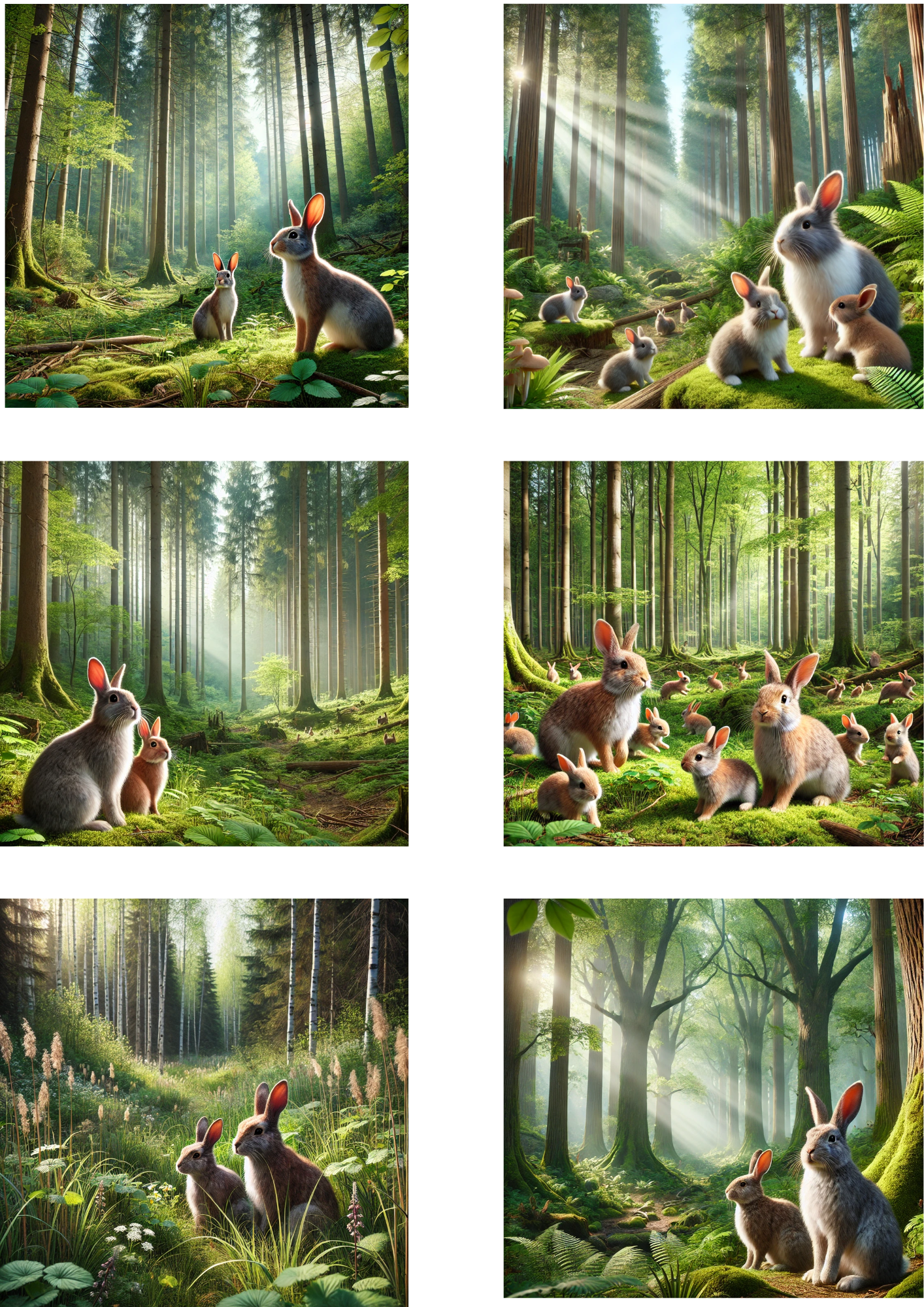Reispapier für Decoupage Kaninchen und Hase im Wald 6 Collage Kat. Nr. 4118
