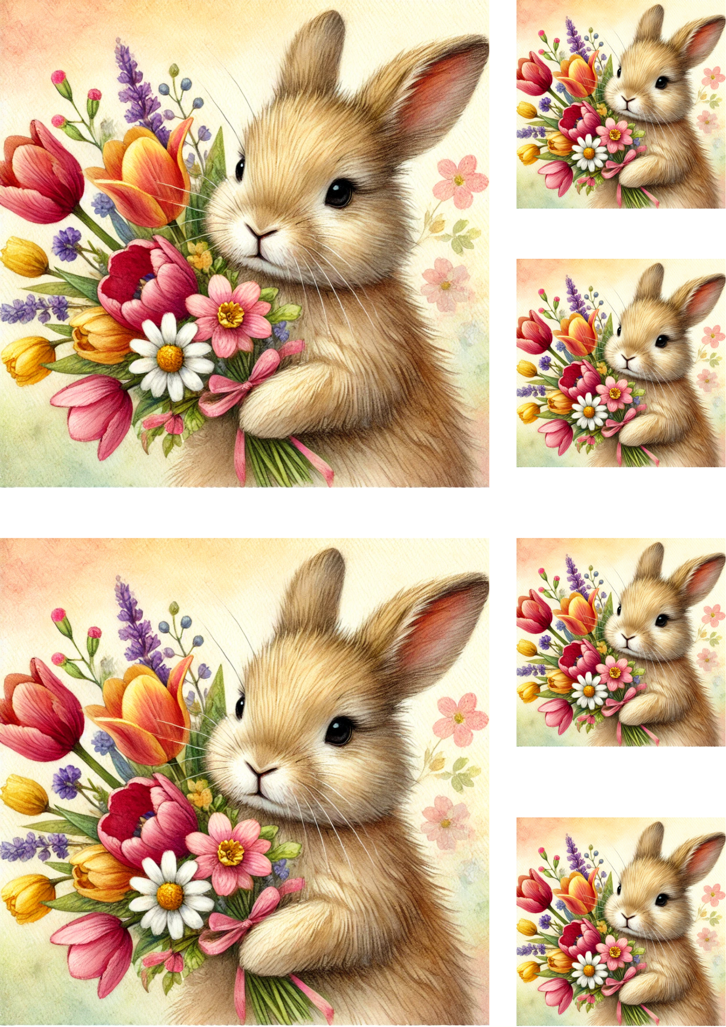 Reispapier für Decoupage Osterhase 2 Collage Katze Nr. 4125