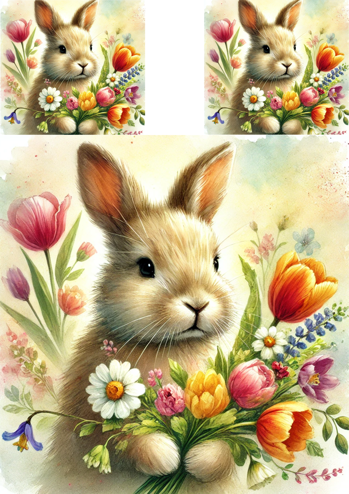 Reispapier für Decoupage Osterhase 4 Collage Katze Nr. 4127