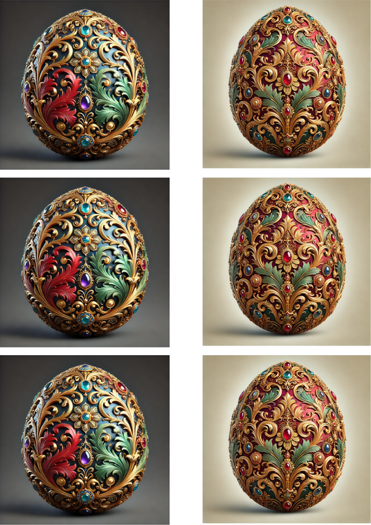 Reispapier für Decoupage Barock Faberge Eier Collage Kat. Nr. 4128