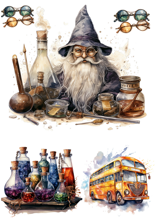 Reispapier für Decoupage Wizards Academy Collage Collage Kat. Nr. 4135