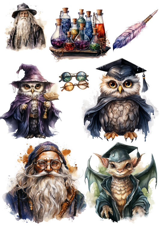 Reispapier für Decoupage Wizards Academy 2 Collage Collage Kat. Nr. 4136