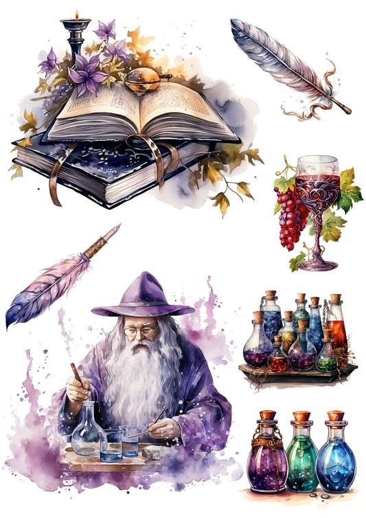Reispapier für Decoupage Wizards Academy 4 Collage Collage Kat. Nr. 4138