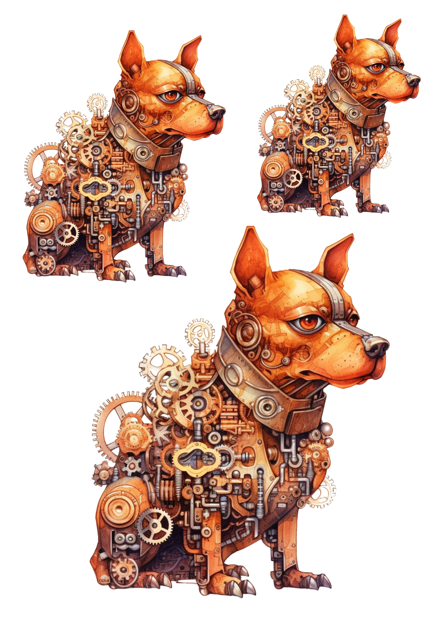 Reispapier für Decoupage Hund Steampunk Collage Katze Nr. 4146