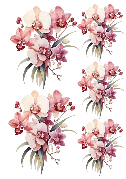 Rice Paper For Decoupage Orchid Collage Cat No. 4179