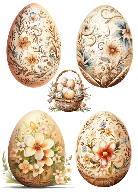 Reispapier für Decoupage-Ostereier, komplett, Kat. Nr. 4246