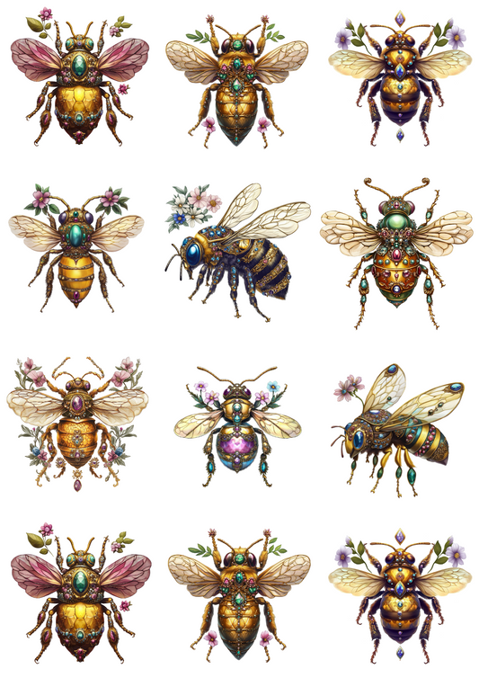 Rice Paper For Decoupage Bees 3 Collage Cat. No. 4304