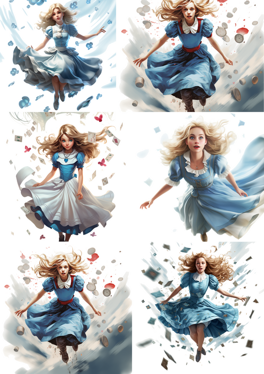 Reispapier für Decoupage Alice im Wunderland Collage Kat. Nr. 4319