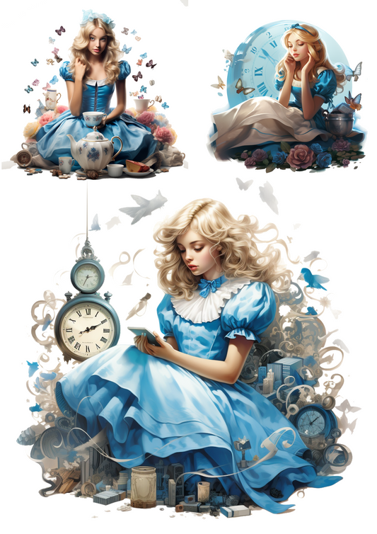 Reispapier für Decoupage Alice im Wunderland 2 Collage Kat. Nr. 4320