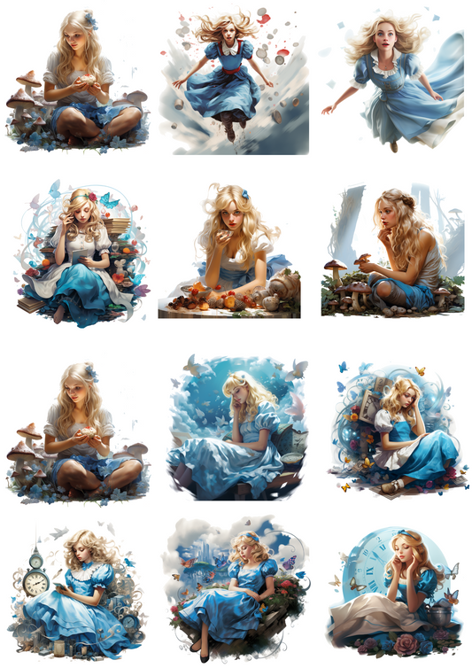Reispapier für Decoupage Alice im Wunderland 3 Collage Kat. Nr. 4321