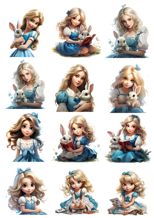 Reispapier für Decoupage Alice im Wunderland Collage Kat. Nr. 4338