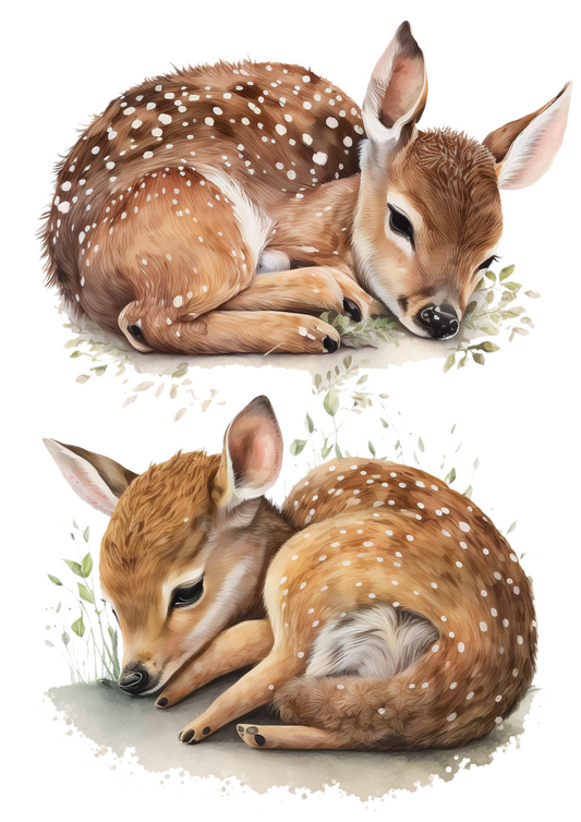 Rice Paper For Decoupage Little Deer Collage Cat. No. 4357