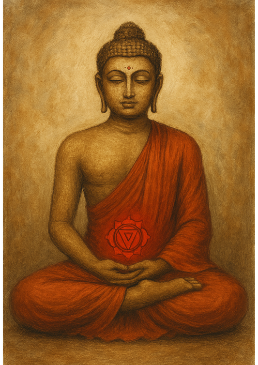 Reispapier für Decoupage Buddha mit Wurzelchakra, voll, Kat. Nr. 4371