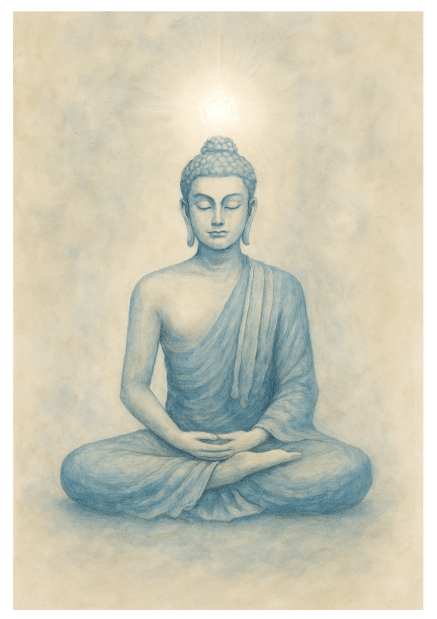 Reispapier für Decoupage Buddha mit Kronenchakra, voll, Kat. Nr. 4372