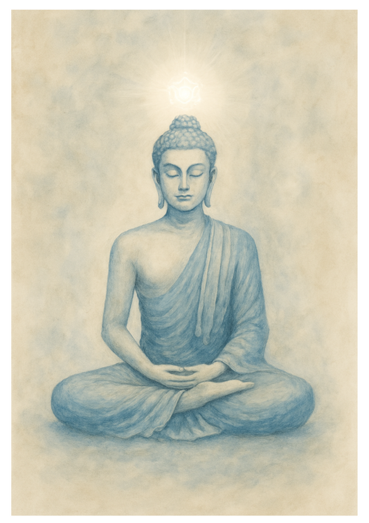 Reispapier für Decoupage Buddha mit Kronenchakra, voll, Kat. Nr. 4372