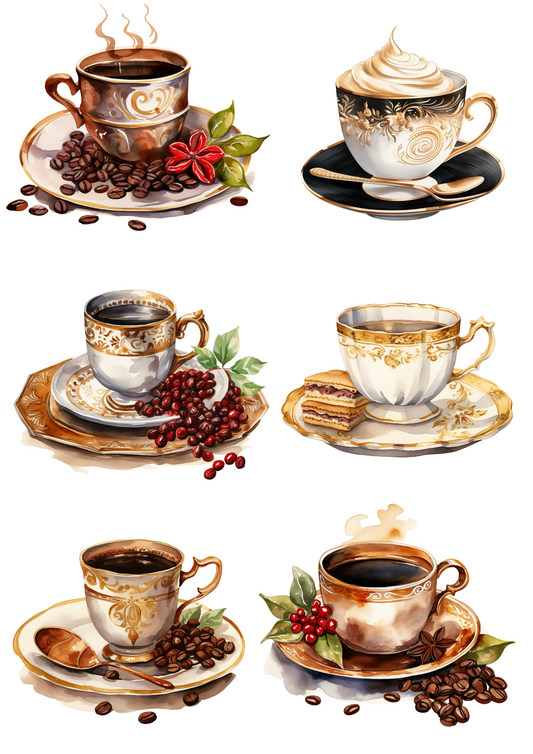 Reispapier für Decoupage Kaffeegeschirr Collage Kat. Nr. 4388