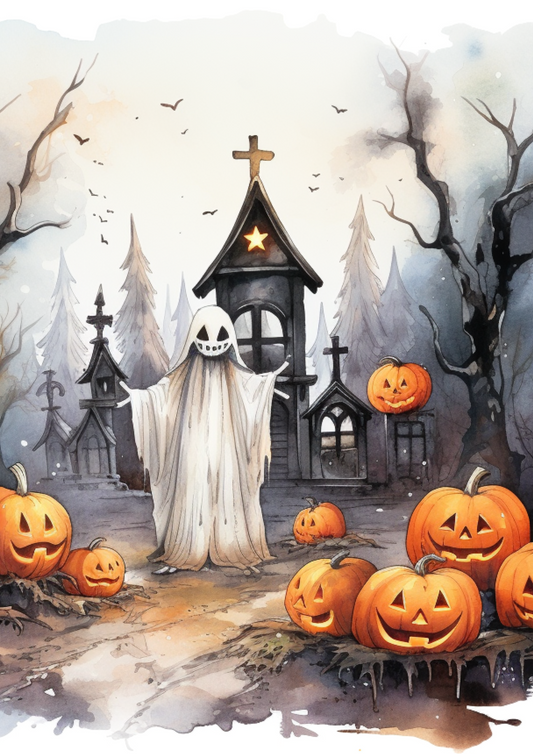 Reispapier für Decoupage-Geister und Halloween-Kürbisse, vollständige Kat.-Nr. 4398
