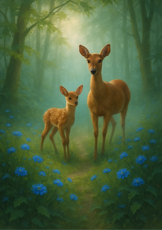 Rice Paper For Decoupage Mother Deer With Cub Full Cat. No. 4427