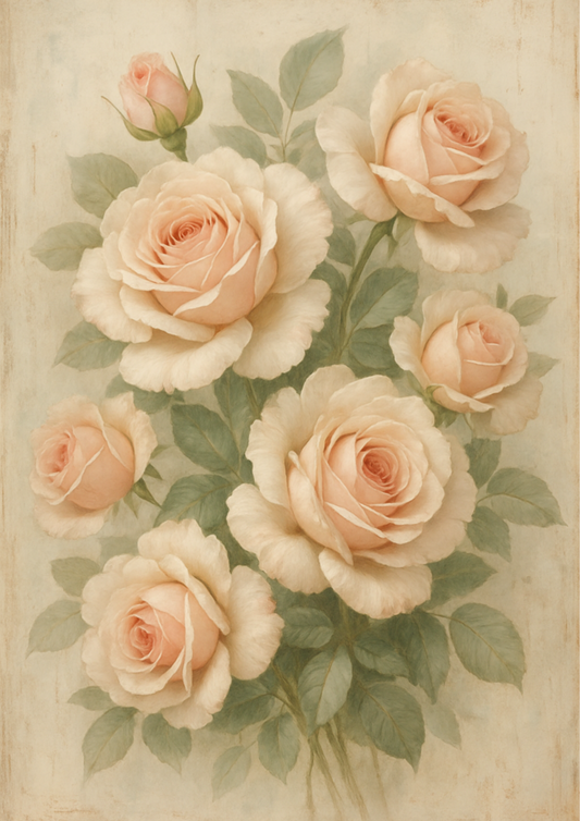 Rice Paper For Decoupage Rose Pastel Schabby Chic Full Cat. No. 4494