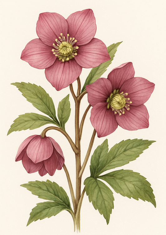 Rice Paper For Decoupage Pink Hellebores Full Cat. No. 4498