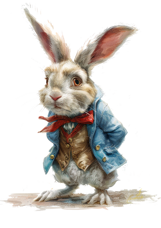 Rice Paper For Decoupage Alice In Wonderland White Rabbit Full Cat. No. 4504
