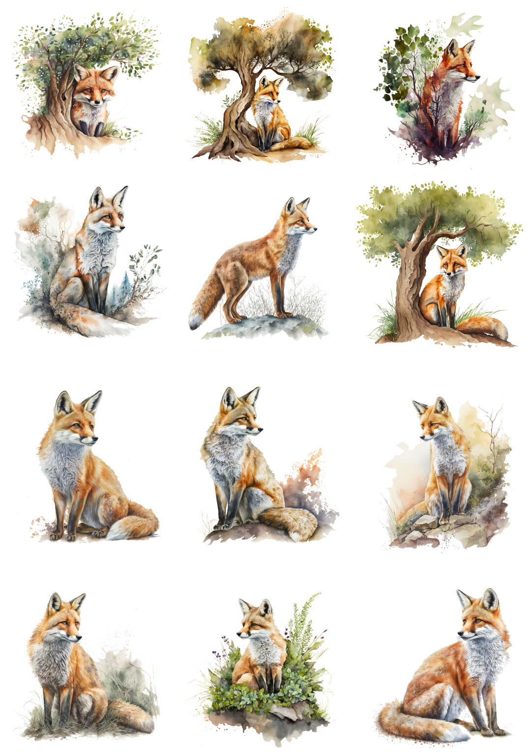 Reispapier für Decoupage-Fuchs-Collage Kat. Nr. 4509