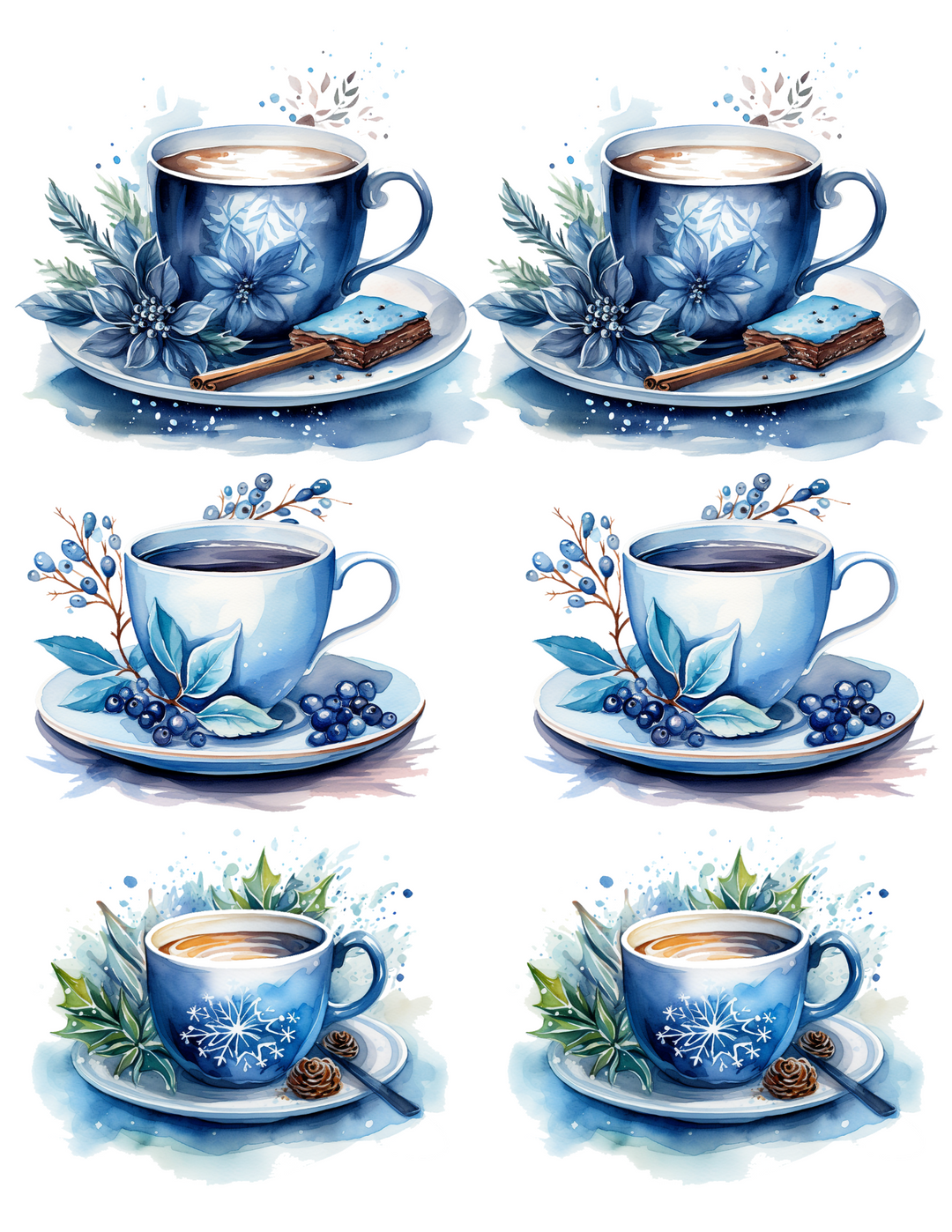 Reispapier für Decoupage Weihnachtskaffeetassen-Collage Kat. Nr. 4546