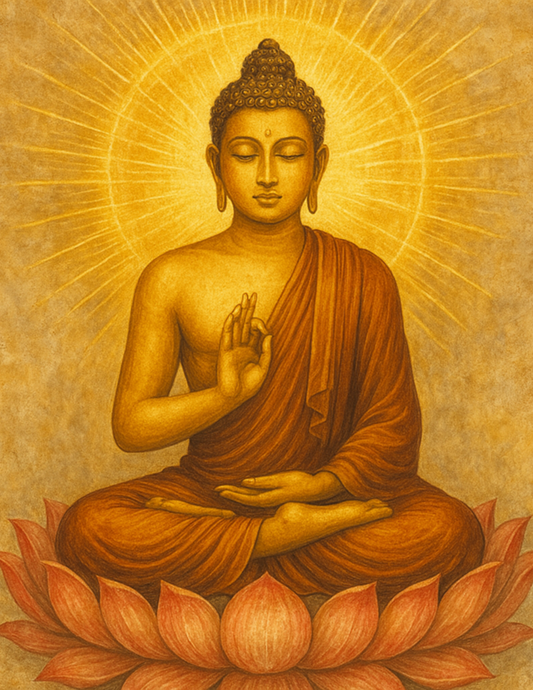 Reispapier für Decoupage Buddha im Lotussitz, vollständig, Kat. Nr. 4562